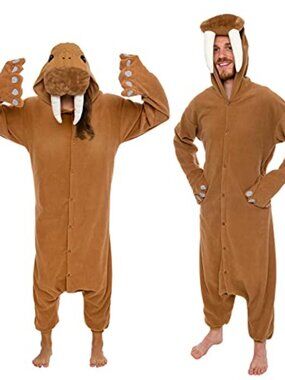 NWT Funziez! Walrus Adult Unisex Onesie Costume Jumpsuit